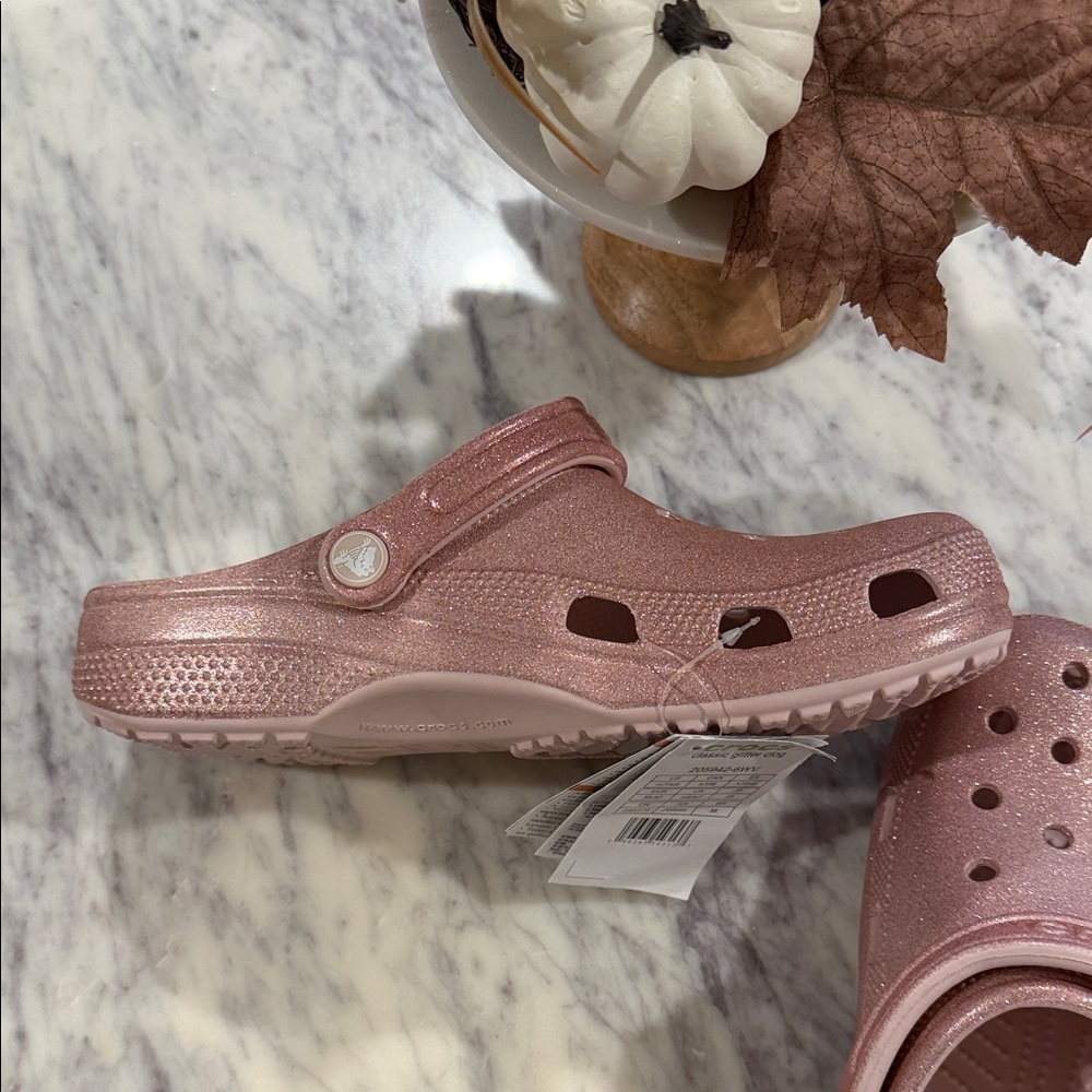 Women Pink Glitter Clogs - Picture 2 of 3